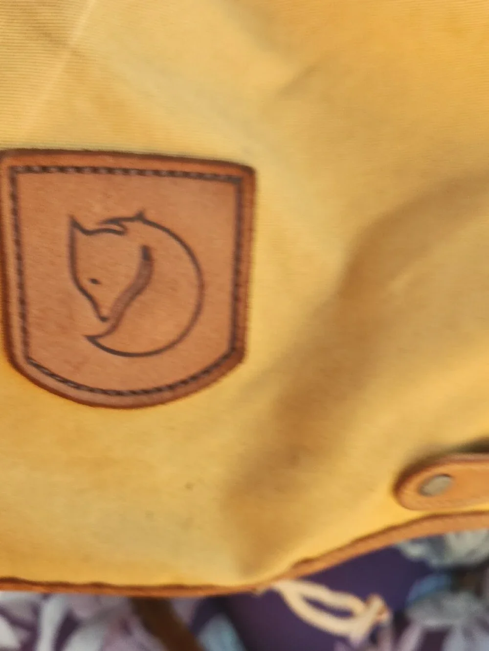 Yellow Canvas Backpack with Brown Leather Trim
